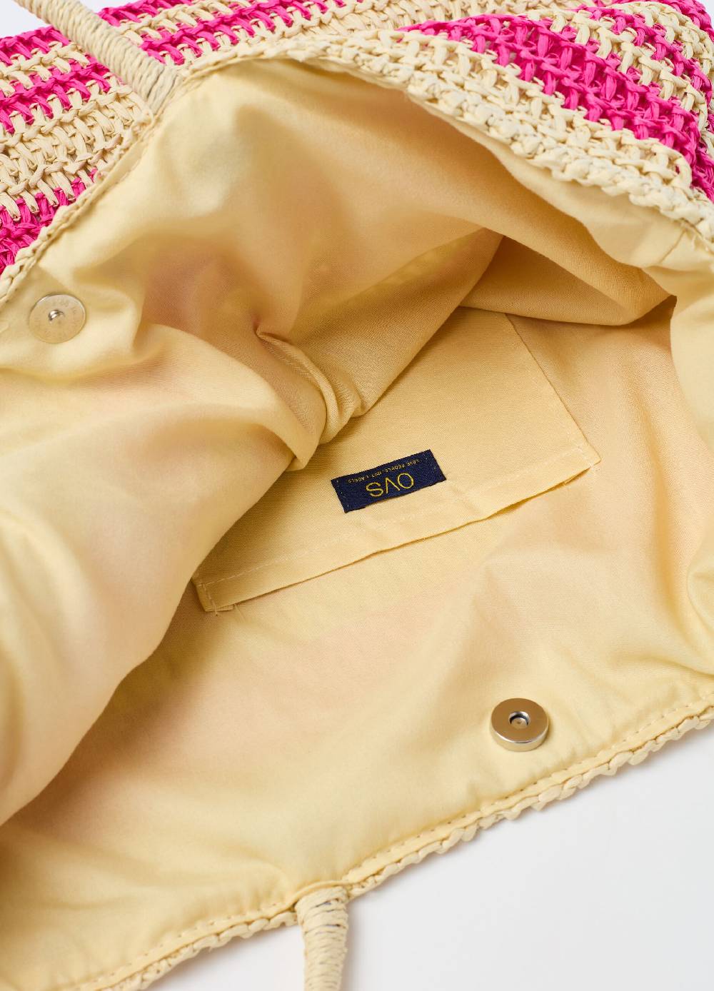 Ovs Borsa in rafia con fantasia a righe Presa