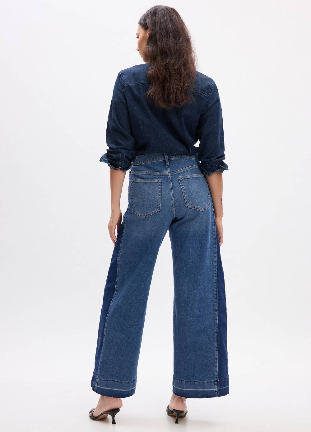 Ovs Jeans wide leg bicolore a vita alta Online