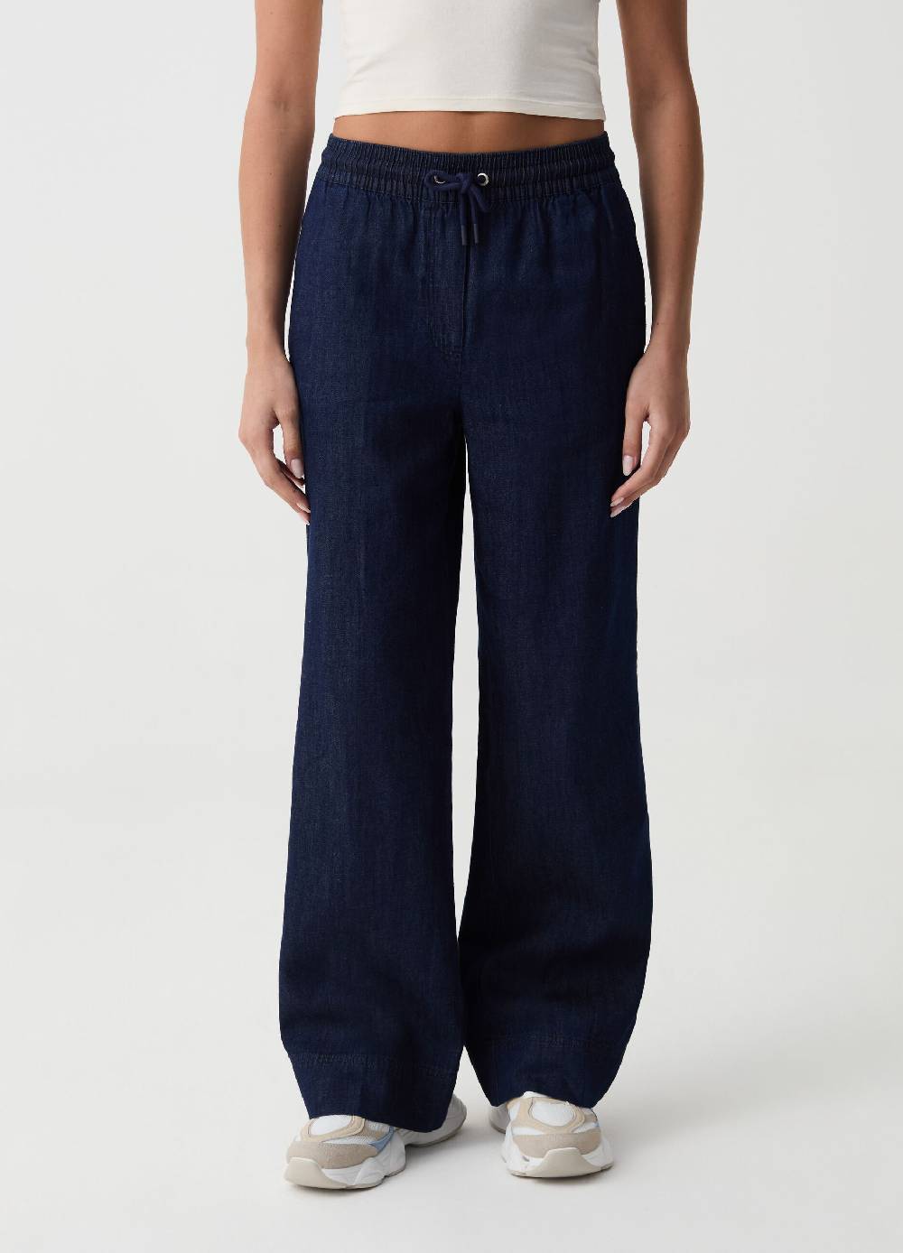 Ovs Joggers relaxed fit in denim con coulisse Hotsell