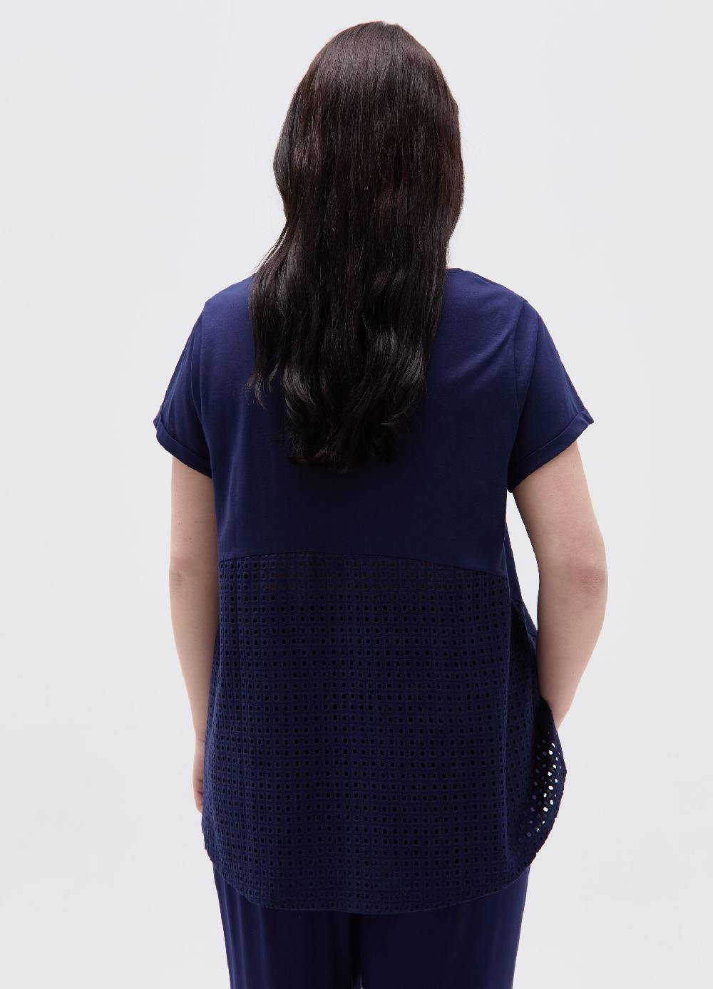 Ovs T-shirt con inserto traforato Curvy Vendita Economica