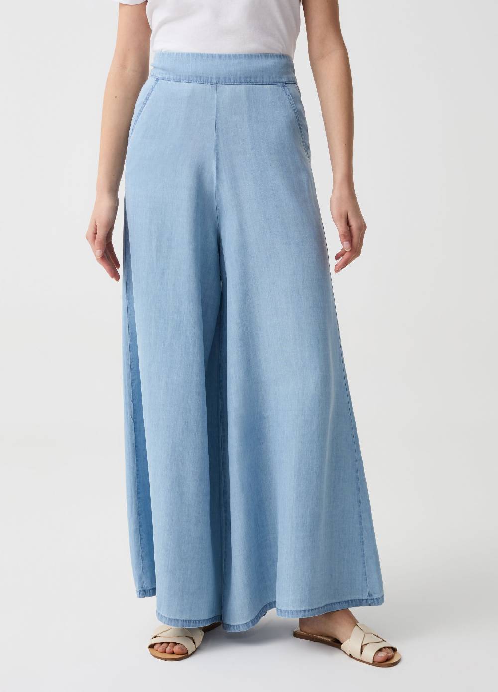 Ovs Pantalone wide leg effetto denim Saldi Di Fabbrica