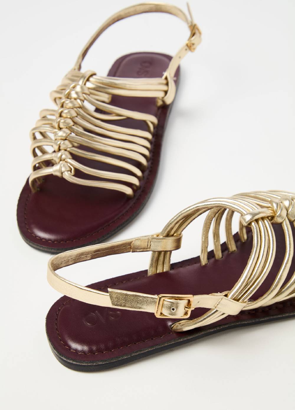 Ovs Sandali gladiatore in pelle metallizzata Vendite Flash