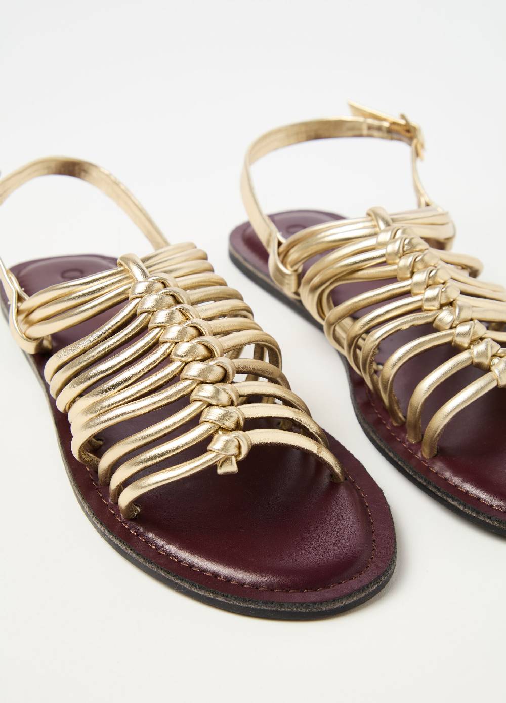 Ovs Sandali gladiatore in pelle metallizzata Vendite Flash