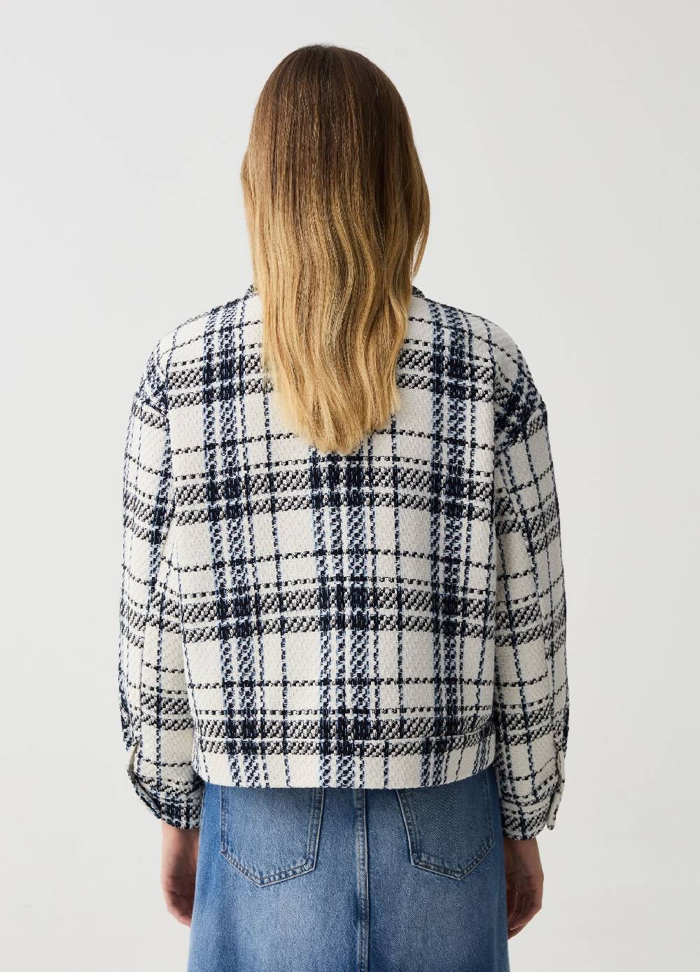 Ovs Shacket in tweed check con bottoni lavorati 2025
