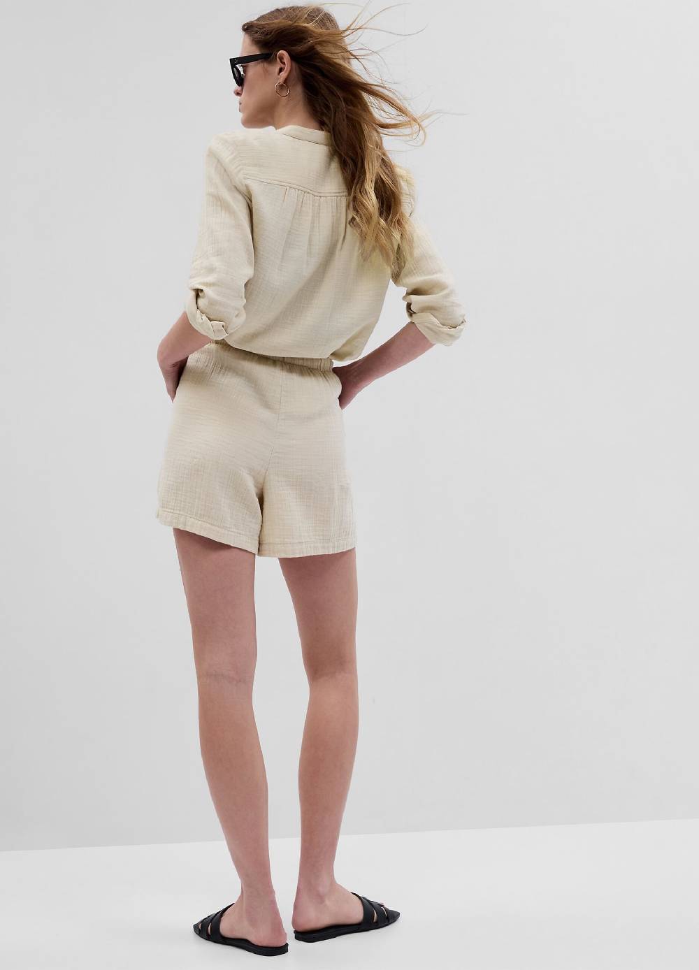 Ovs Shorts in garza di cotone effetto crinkle Italia