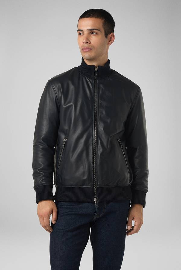 Pal Zileri Bomber in pelle con colletto stand up Pezzi Unici