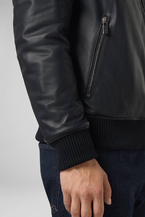 Pal Zileri Bomber in pelle con colletto stand up Pezzi Unici