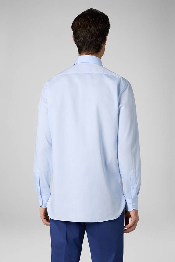 Pal Zileri Camicia azzurra in cotone con collo Milano Liquidazione