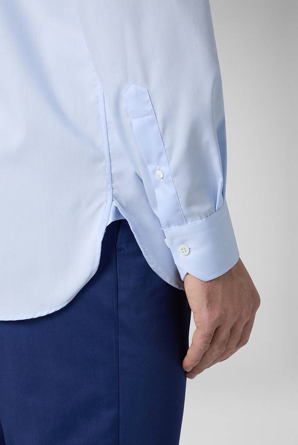 Pal Zileri Camicia azzurra in cotone con collo Milano Liquidazione