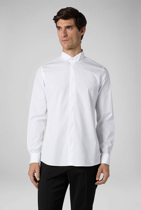 Pal Zileri Camicia Cerimonia bianca con collo smoking Nuovo
