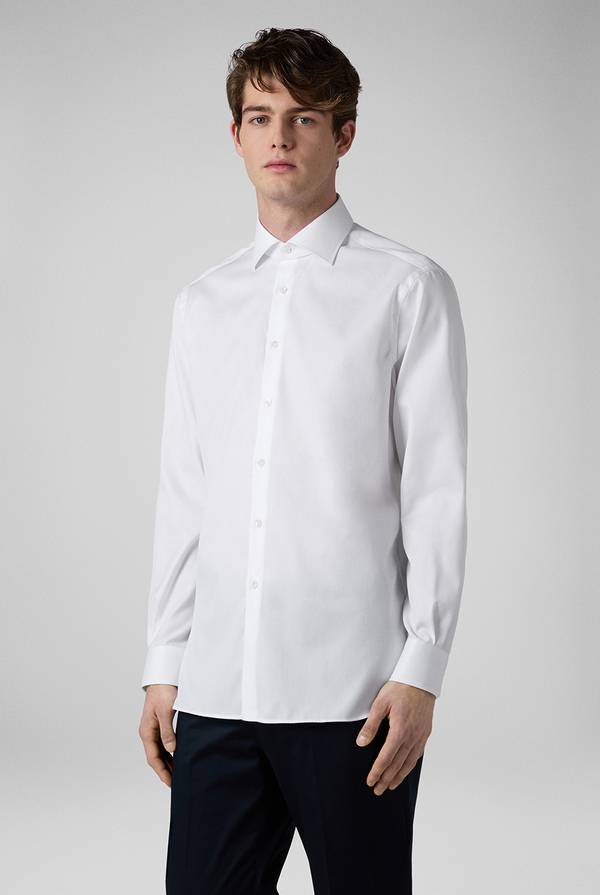 Pal Zileri Camicia in cotone con trattamento anti-piega azzurra Vendita