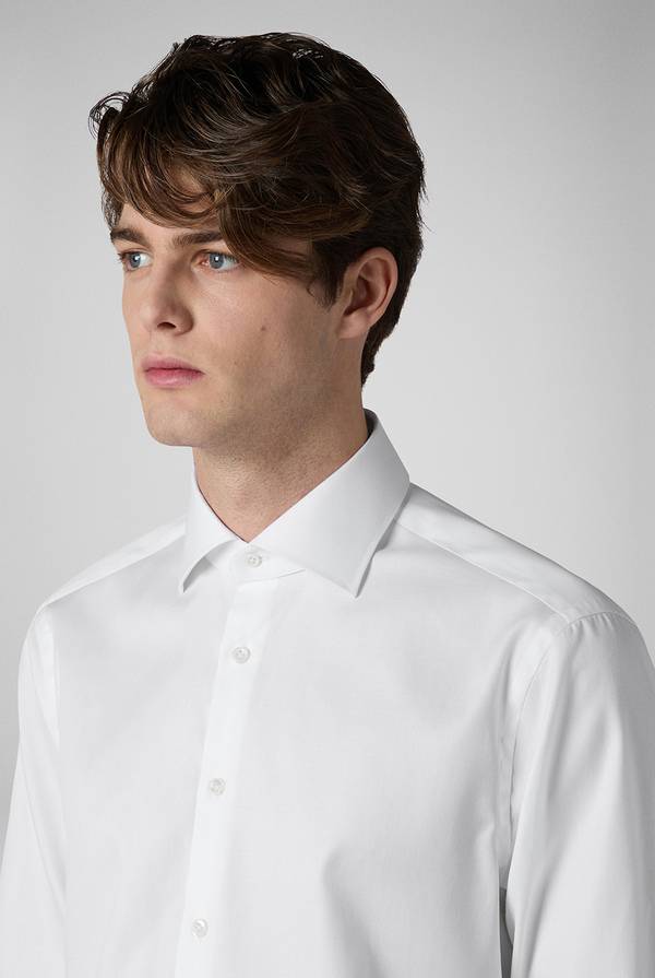 Pal Zileri Camicia in cotone con trattamento anti-piega azzurra Vendita