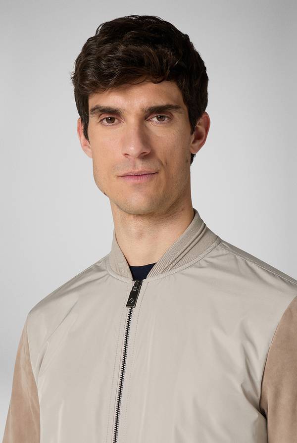 Pal Zileri Bomber beige in nylon e suede Outlet