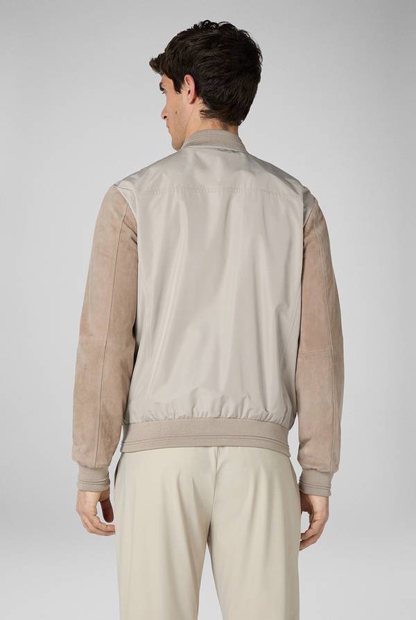 Pal Zileri Bomber beige in nylon e suede Outlet