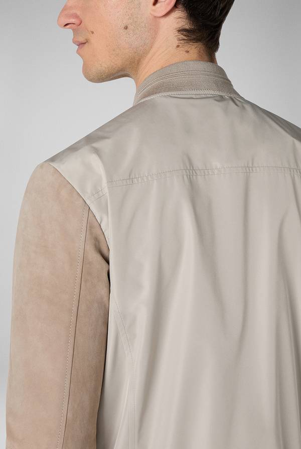 Pal Zileri Bomber beige in nylon e suede Outlet