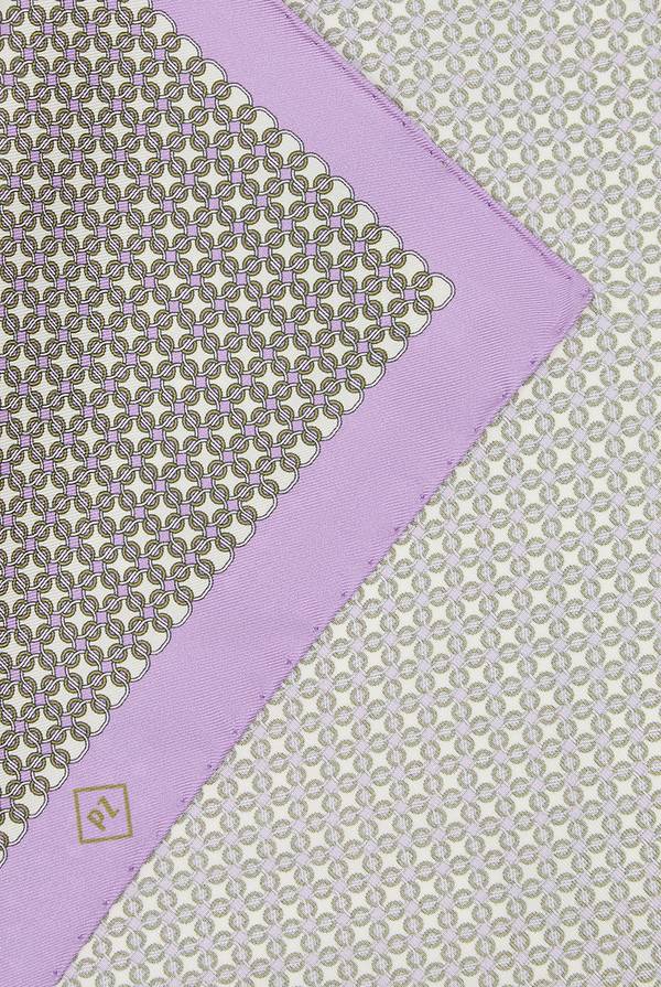 Pal Zileri Pochette in seta stampata con piping a contrasto Spedizione Gratuita