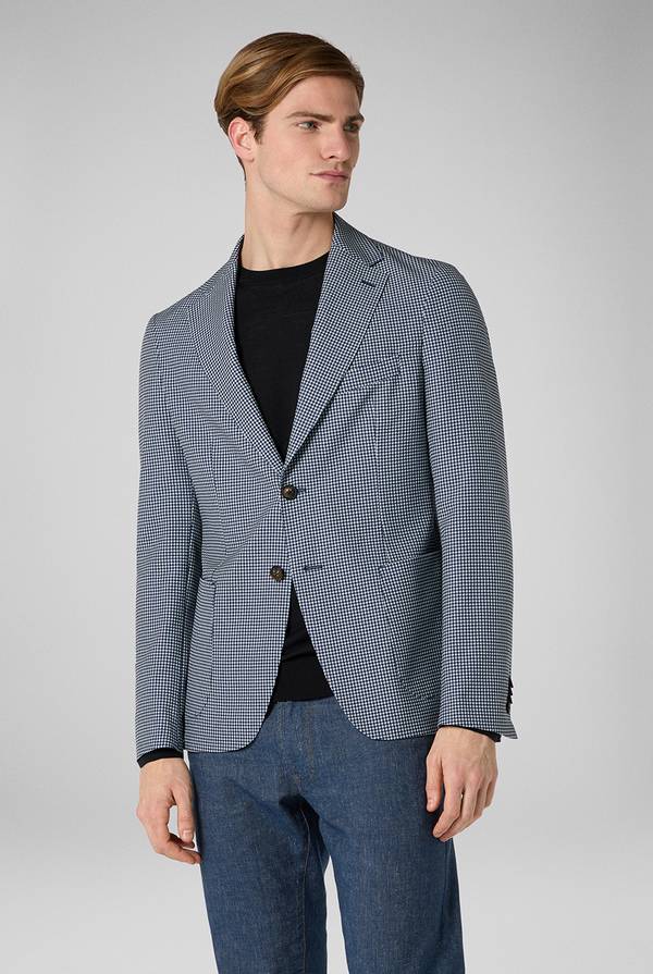 Pal Zileri Giacca Effortless in jersey con motivo pied de poule Online