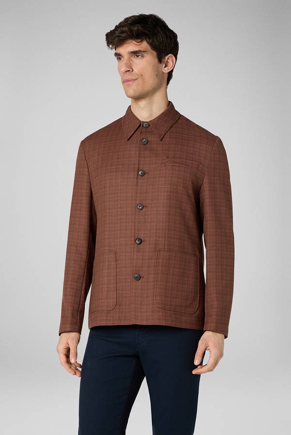 Pal Zileri Giacca camicia con motivo micro check Lightning offer