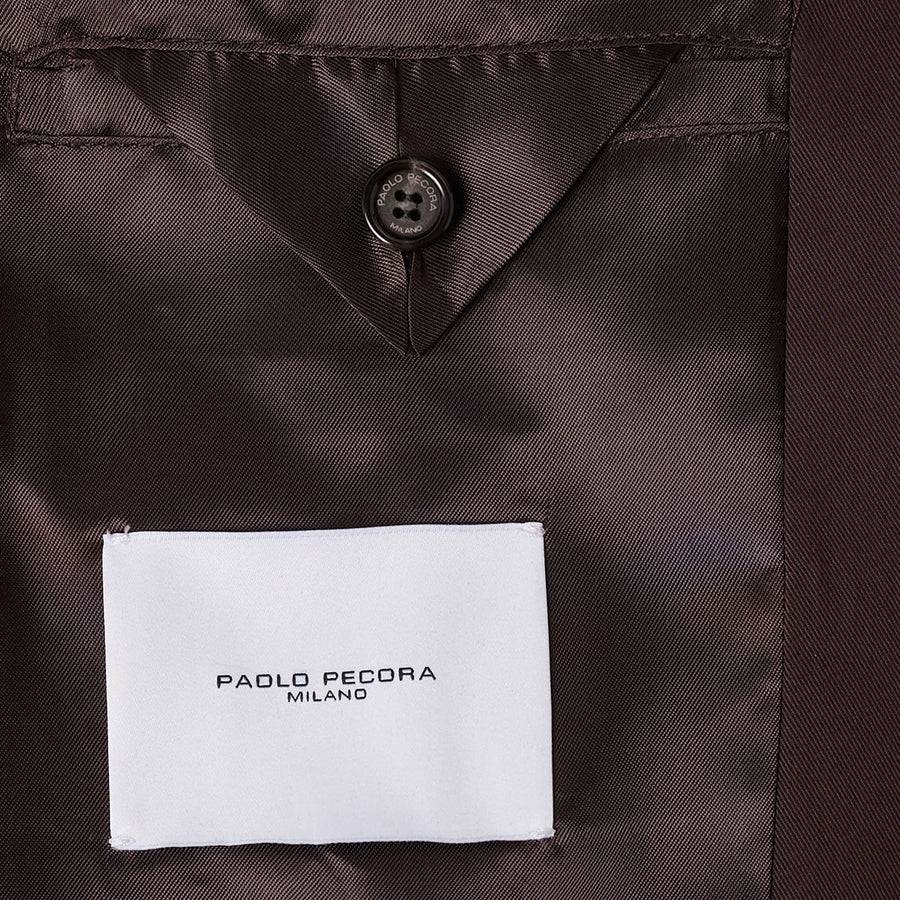 Paolo Pecora Blazer Monopetto in Cotone Fluido - Ebano Offerta speciale