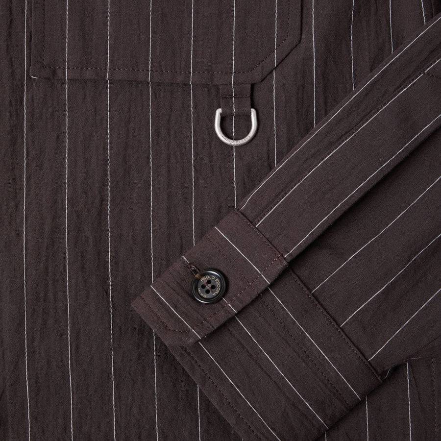 Paolo Pecora Overshirt Seersucker Gessato - Ebano Online Outlet