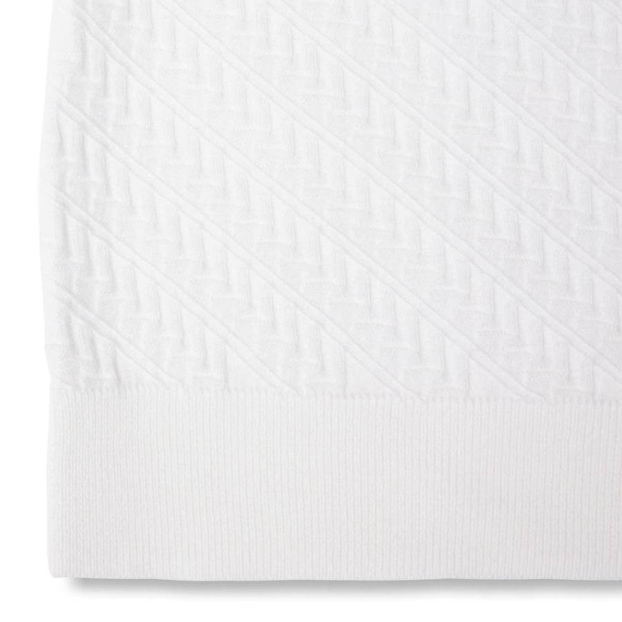 Paolo Pecora Maglia in Cotone Extrafine - Bianco Motivo Chevron Offerta temporanea