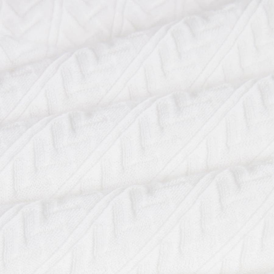 Paolo Pecora Maglia in Cotone Extrafine - Bianco Motivo Chevron Offerta temporanea