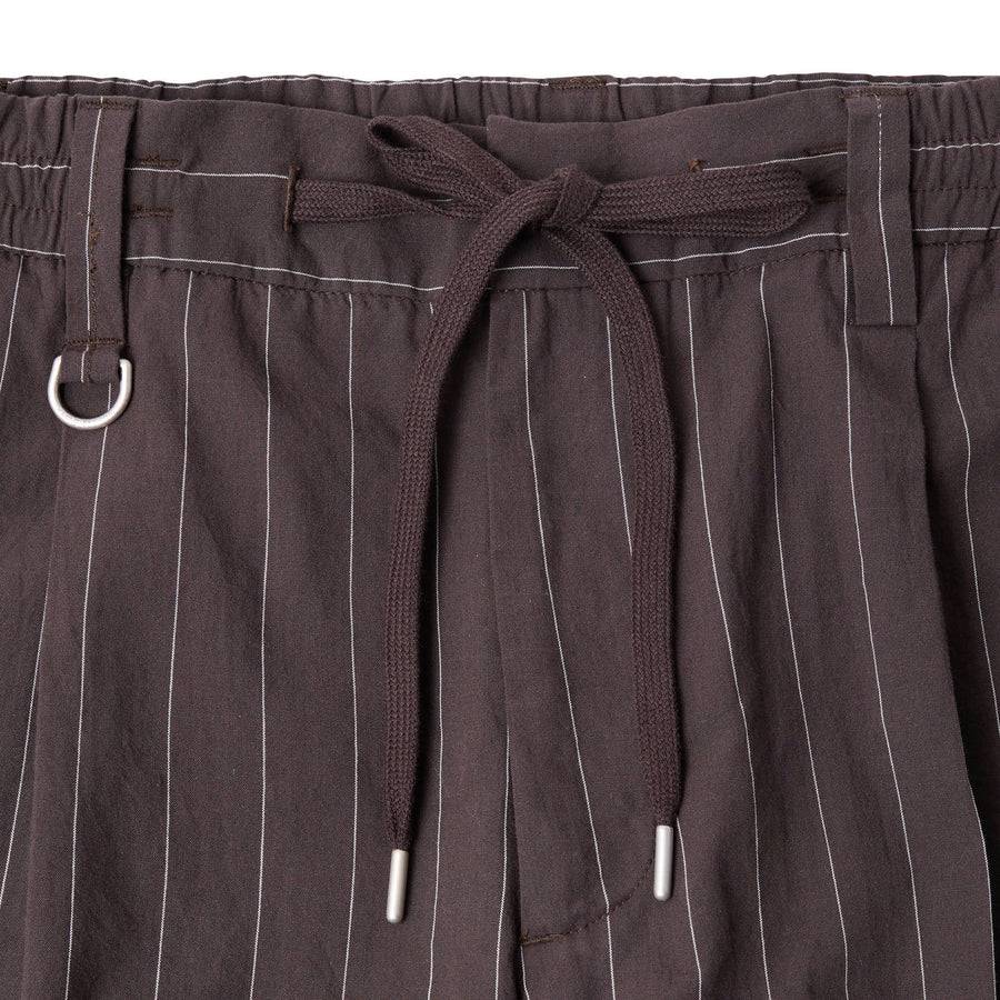 Paolo Pecora Pantalone Tela Seersucker Gessato - Ebano Offerte esclusive