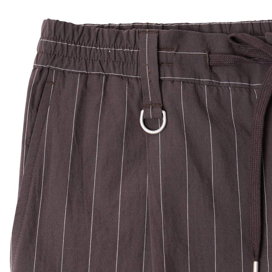 Paolo Pecora Pantalone Tela Seersucker Gessato - Ebano Offerte esclusive