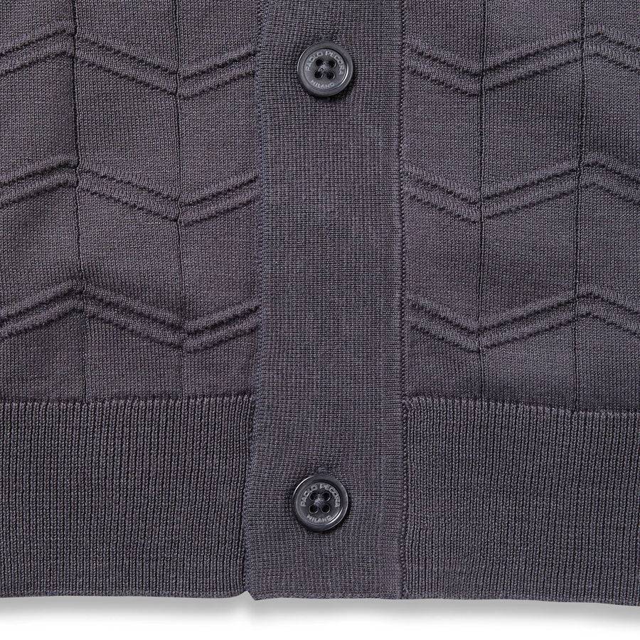 Paolo Pecora Maglia in Seta Cotone Extrafine - Grigio Antracite Chevron Lightning offer