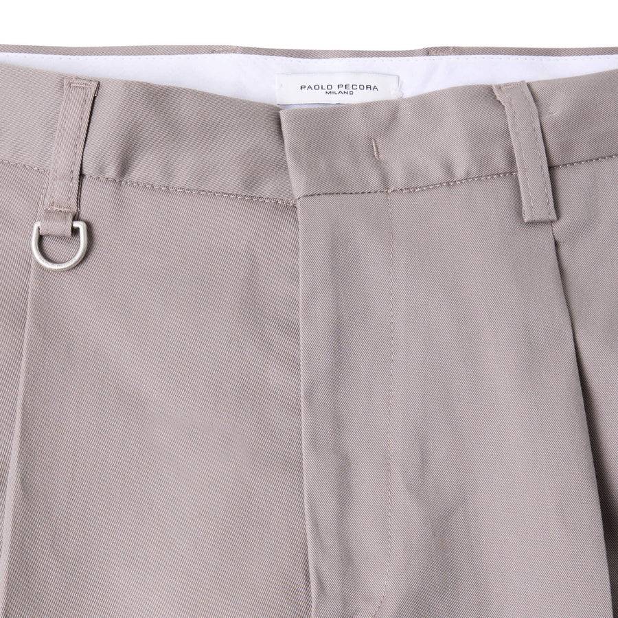 Paolo Pecora Chino Gabardina di Cotone Stretch - Tortora ACQUISTA ORA