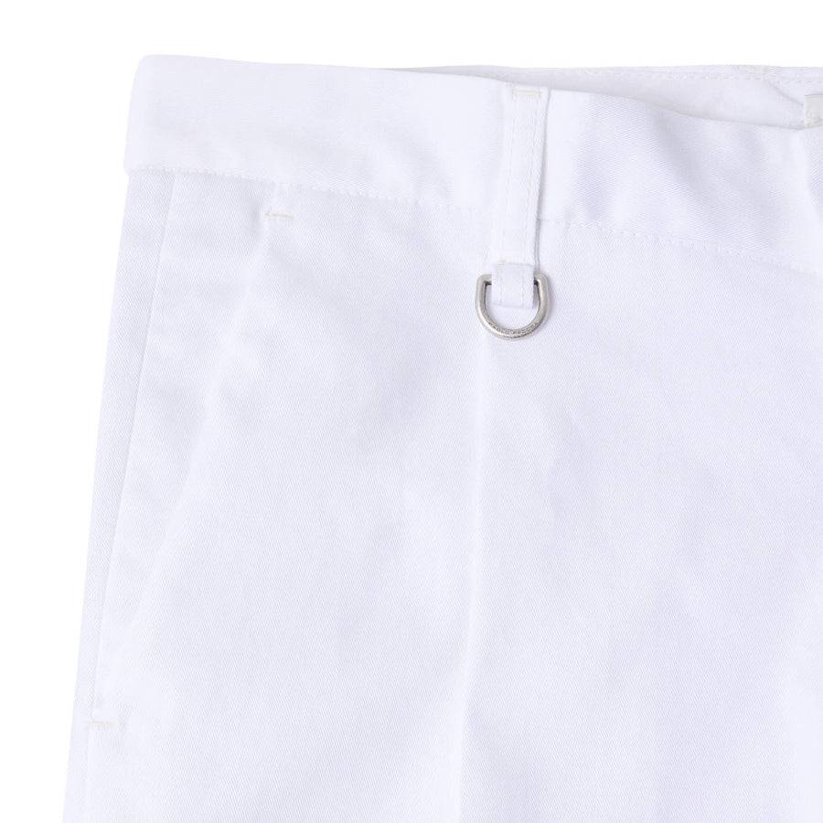 Paolo Pecora Chino Sartoriale in Gabardina di Cotone - Bianco Fino al 65% di sconto