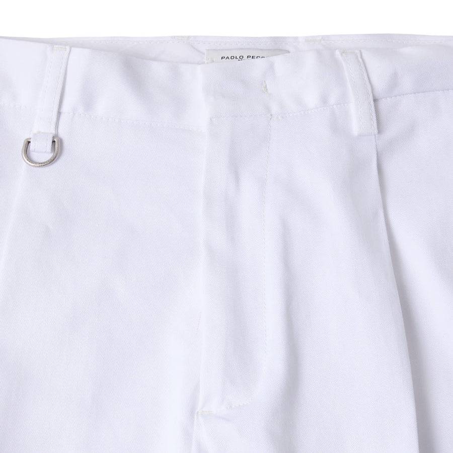 Paolo Pecora Chino Sartoriale in Gabardina di Cotone - Bianco Fino al 65% di sconto