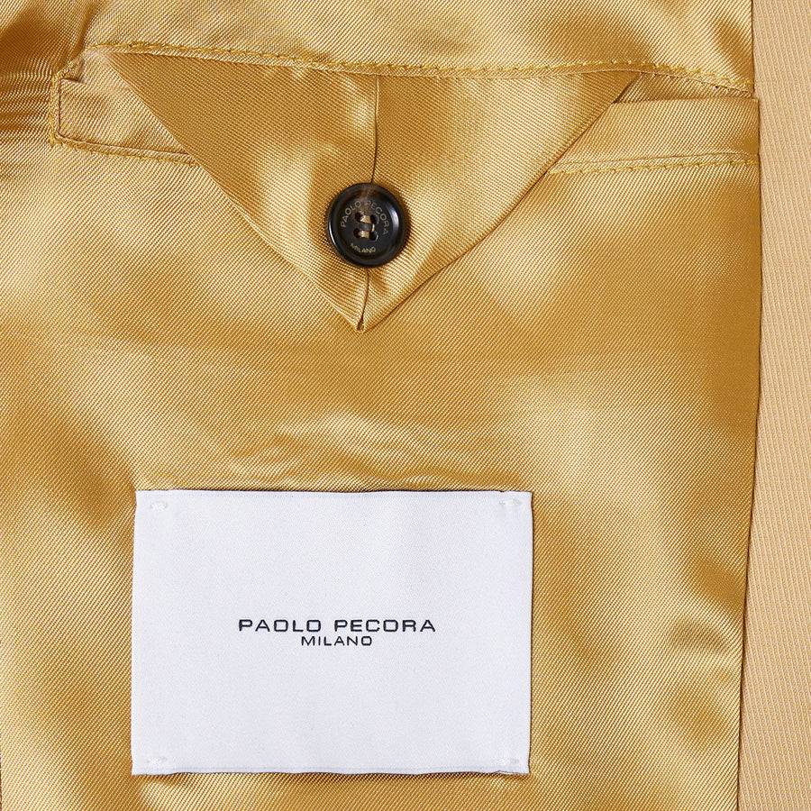 Paolo Pecora Giacca in Tela di Cotone Lino - Curry Sostegno trimestrale