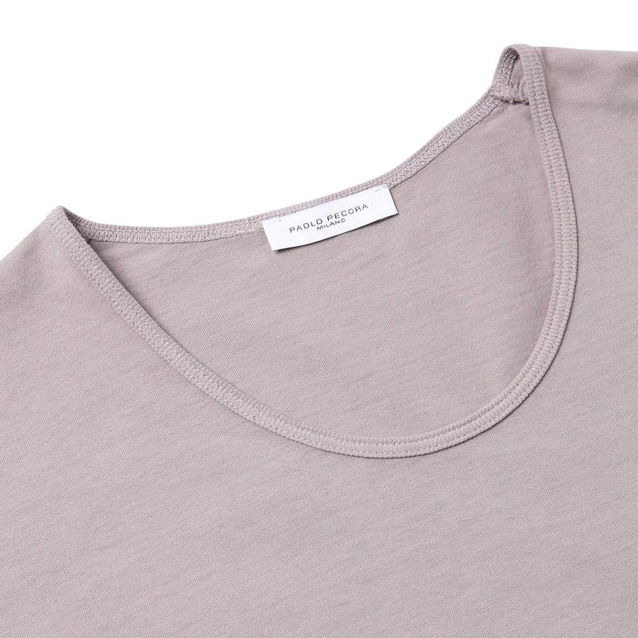 Paolo Pecora T-Shirt in Jersey Puro Cotone - Tortora Fino al 55% di sconto