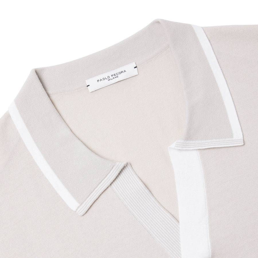Paolo Pecora Maglia in Cotone Extrafine - Sabbia Solo un giorno rimasto