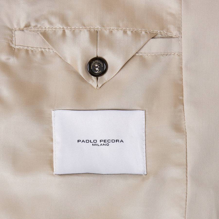 Paolo Pecora Giacca Sportiva in Cotone Fluido - Sabbia Super sconto