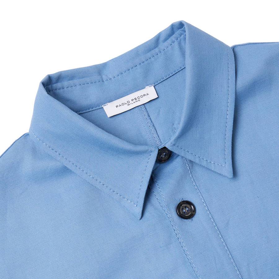 Paolo Pecora Overshirt Mezza Manica - Azzurro Polvere Officina