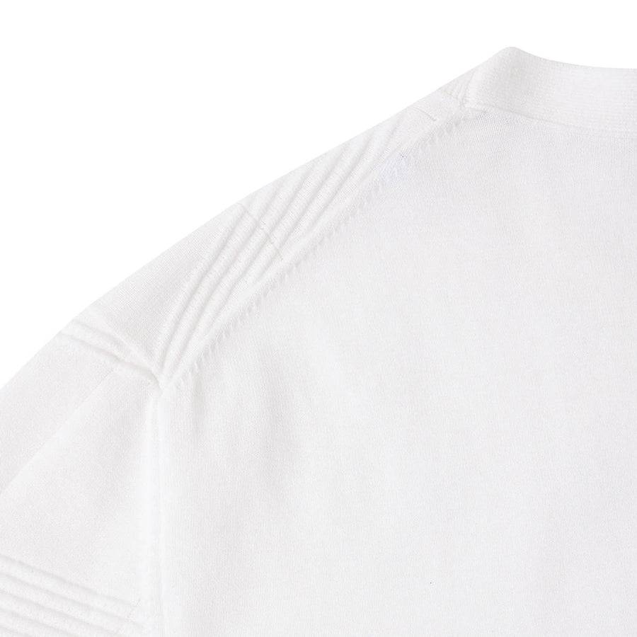 Paolo Pecora Maglia in Cotone Crepe Extrafine - Bianco Motivo Diagonale Limitato a 3 giorni