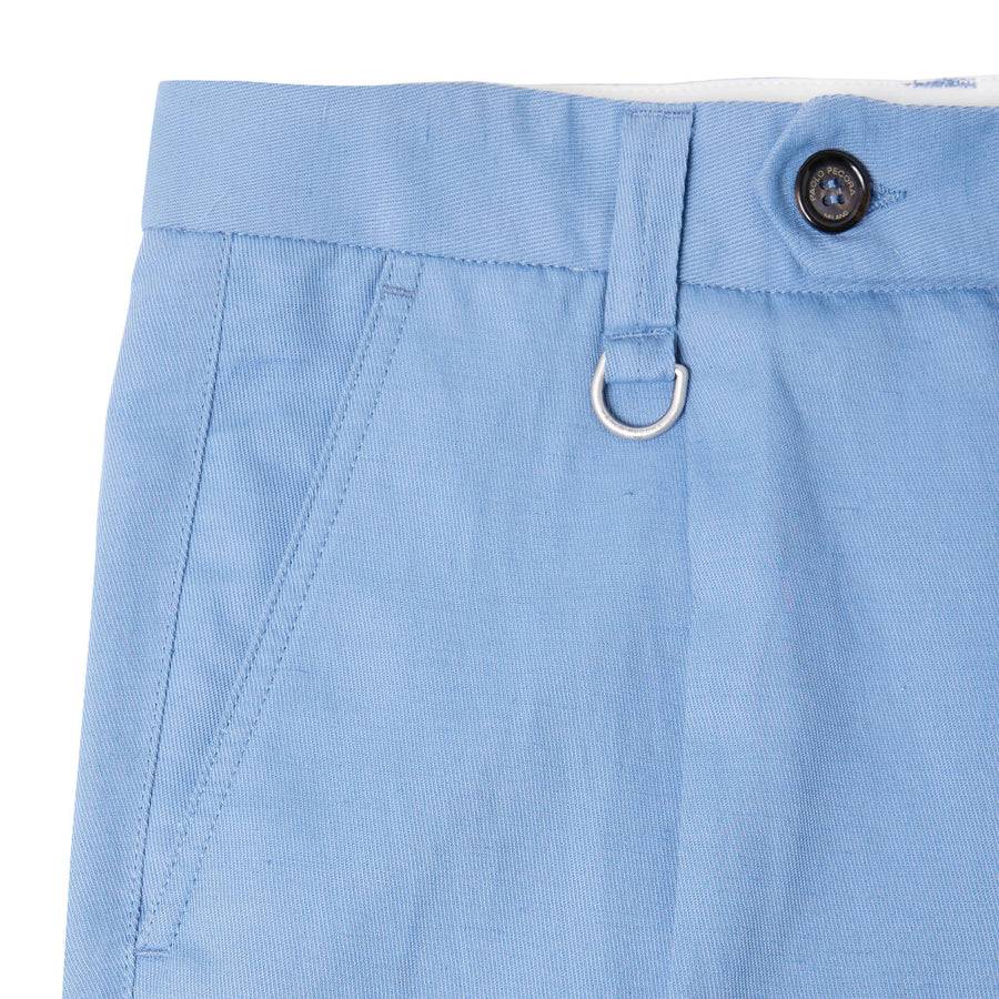 Paolo Pecora Chino in Tela di Cotone Lino - Azzurro Esporta salva