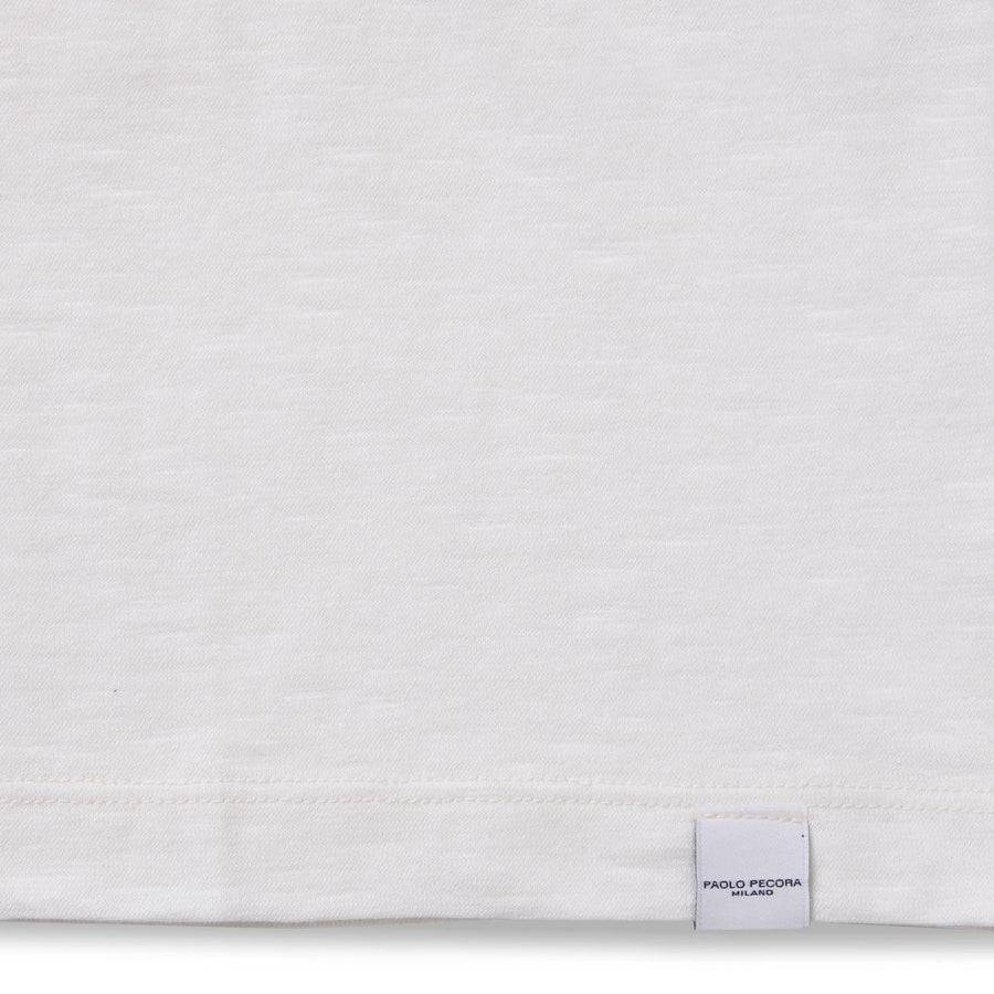 Paolo Pecora T-shirt Jersey Cotone Lino - Bianca In vendita