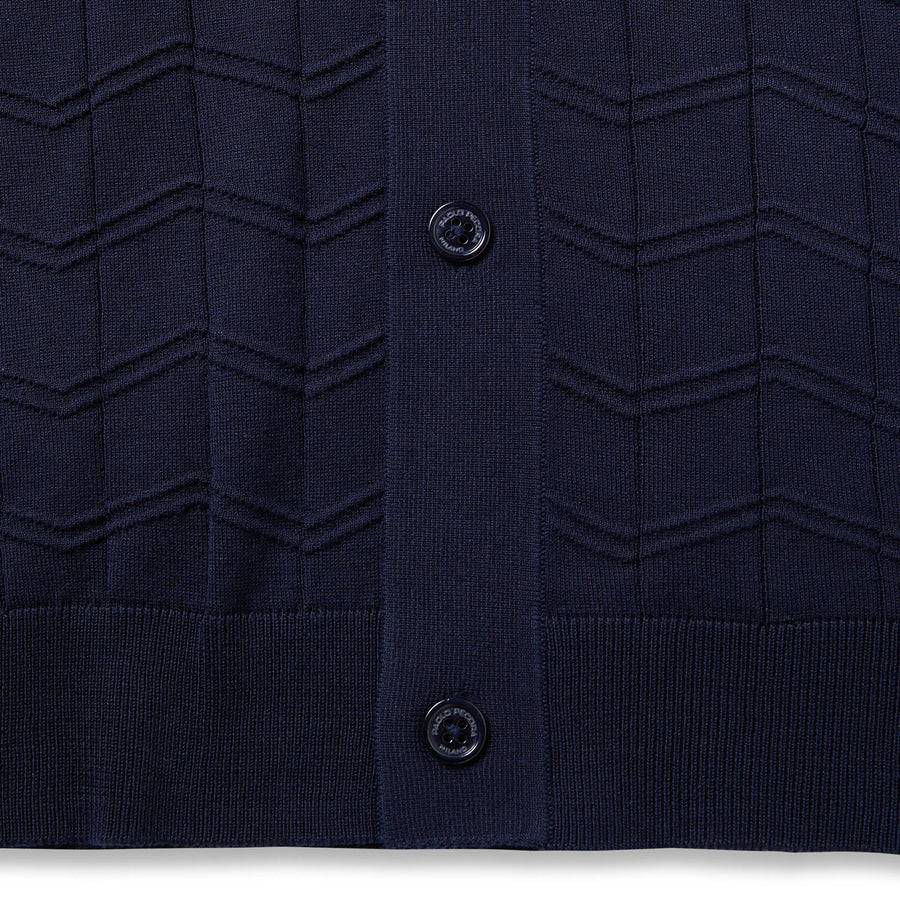 Paolo Pecora Polo Manica Corta in Seta Cotone Extrafine - Blu Navy 2025