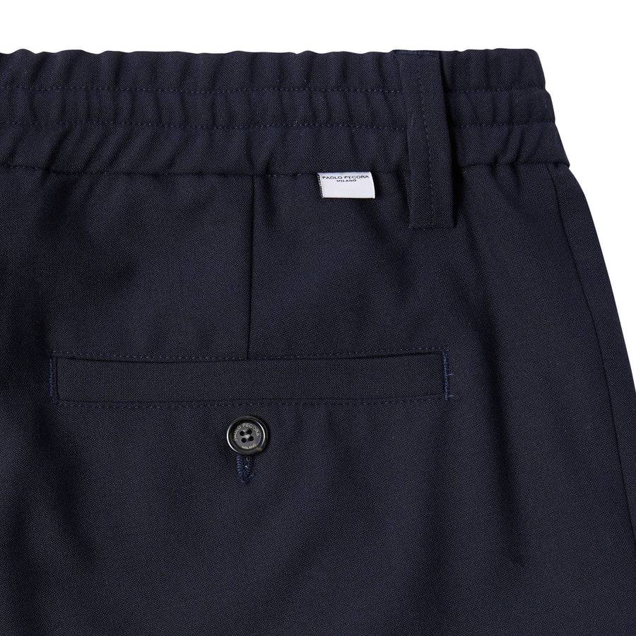 Paolo Pecora Pantaloni in Fresco Lana - Blu Navy Italia