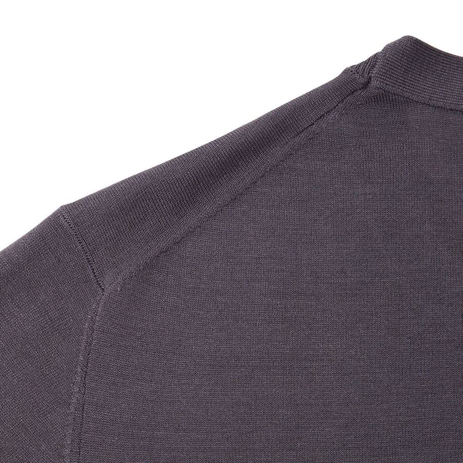 Paolo Pecora Maglia Manica Lunga in Seta Cotone Extrafine - Grigio Antracite Promozione