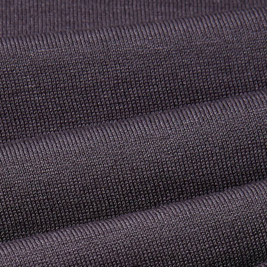 Paolo Pecora Maglia Manica Lunga in Seta Cotone Extrafine - Grigio Antracite Promozione