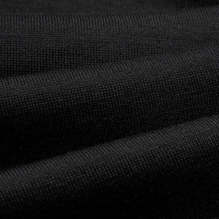 Paolo Pecora Polo in Maglia Nera di Seta Cotone Extrafine Spedizione Gratuita