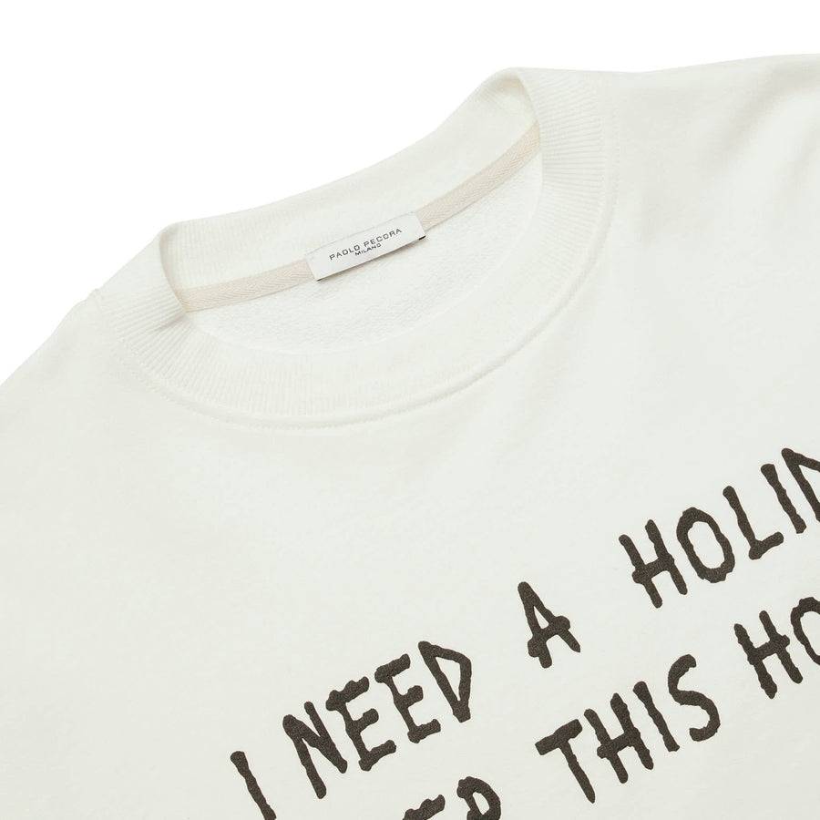 Paolo Pecora Felpa Bianca "Holiday" by Pietro Terzini Negozi Online