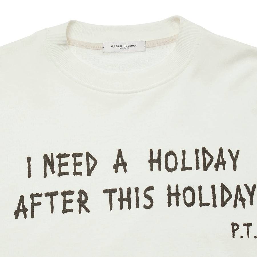 Paolo Pecora Felpa Bianca "Holiday" by Pietro Terzini Negozi Online
