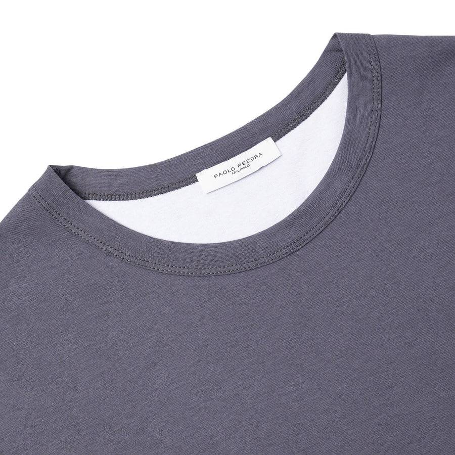 Paolo Pecora T-Shirt in Jersey Extrafine - Grigio Antracite Shopping Online