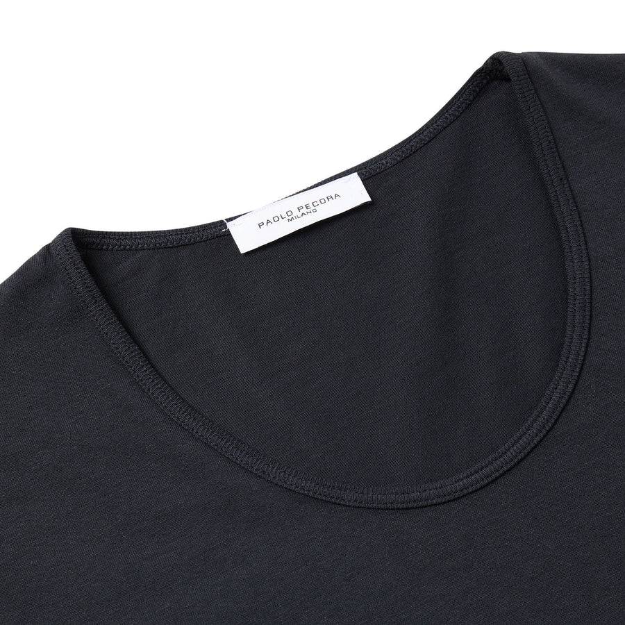 Paolo Pecora T-Shirt in Jersey Cotone - Nero Affare Del Giorno