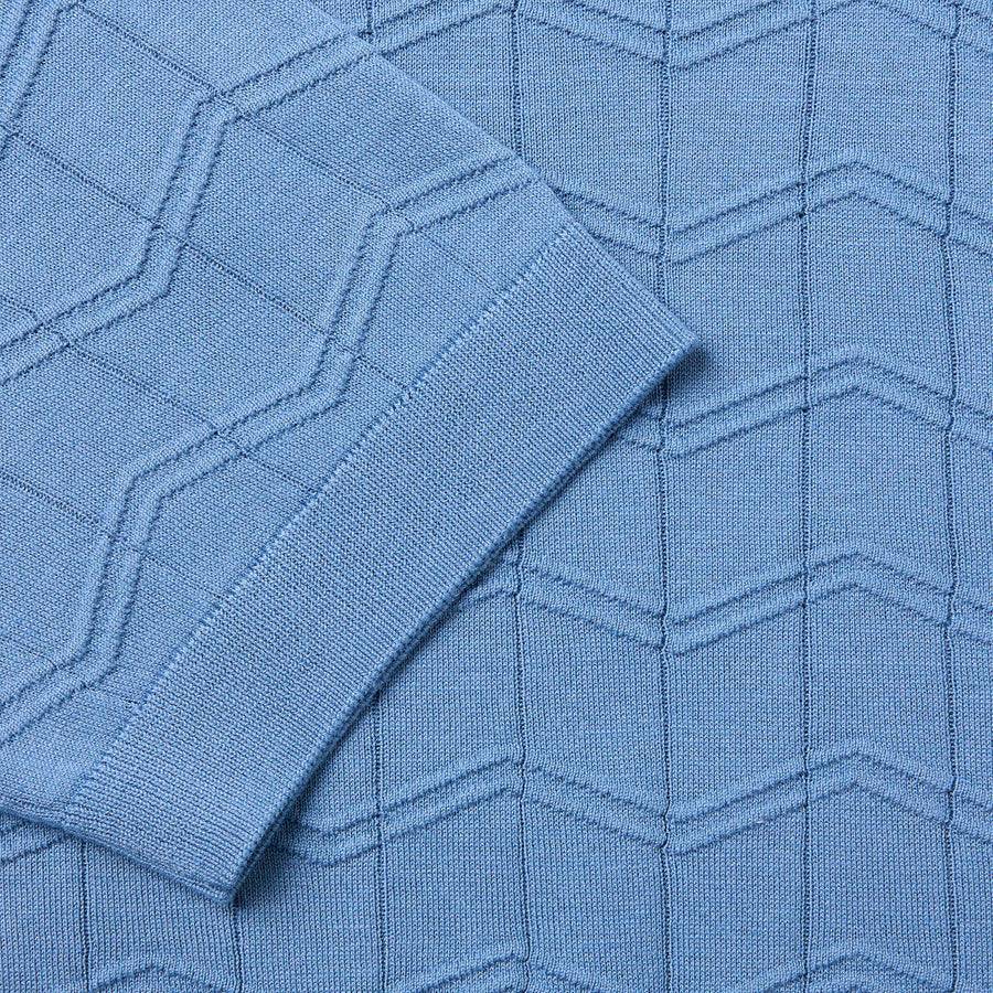 Paolo Pecora Maglia Chevron Seta Cotone- Azzurro Novità